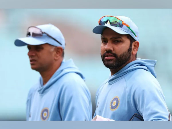 Indian coach Rahul Dravid and skipper Rohit Sharma. (Photo- ICC)