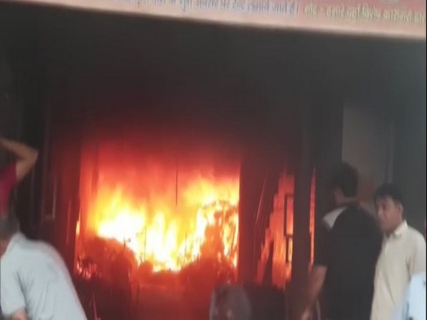 Fire breaks out in a house in Ghaziabad's Loni.
