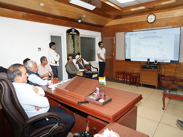 Himachal Chief Minister Sukhwinder Singh Sukhu presides over the review meeting of Himachal Pradesh Tourism Development Corporation. (Photo/ANI)