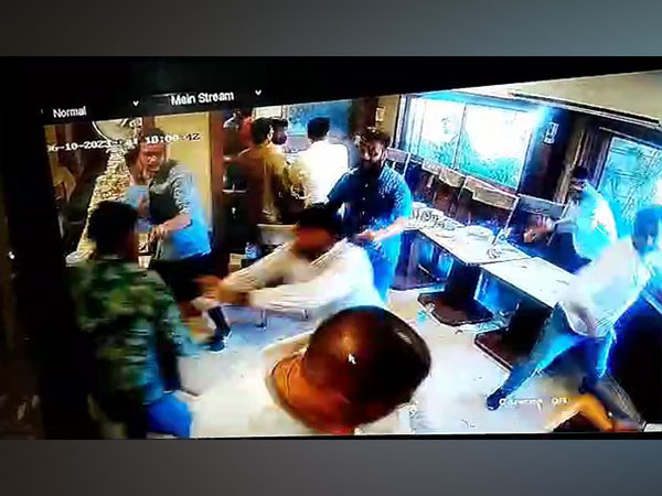 Snap of the clash from the CCTV footage (Photo/ANI)