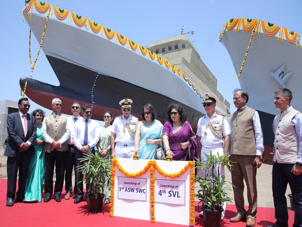 Garden Reach Shipbuilders and Engineers launches two warships (Photo/ANI)
