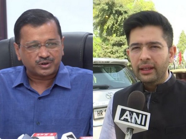 Delhi Chief Minister Arvind Kejriwal (Left) AAP leader Raghav Chadha (Right)(File Photo/ANI)