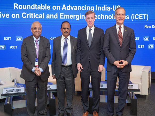 NSA Ajit Doval and US counterpart Jake Sullivan at iCET meet in Delhi. (Photo: ANI)