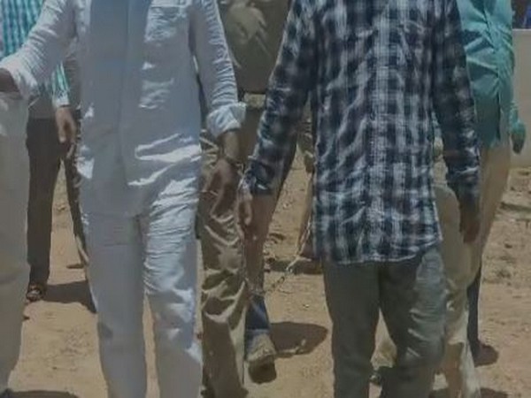 Visuals of handcuffed farmers during court appearance (Photo/ANI)