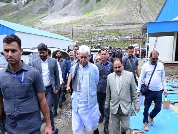J&K L-G Manoj Sinha reviews preparedness of Amarnath Yatra (Photo/ANI)