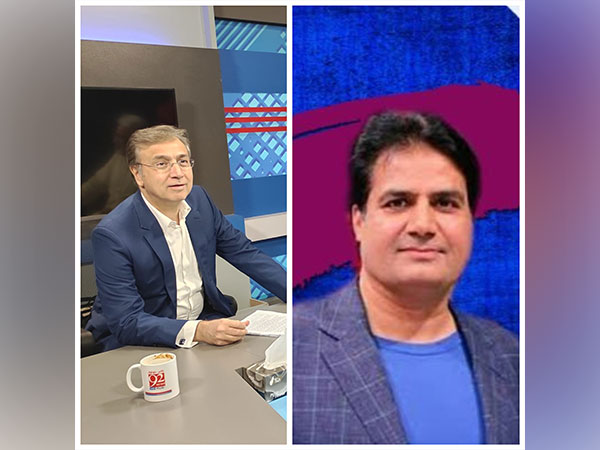 Pakistan's anchorpersons Moeed Pirzada (Left Image Credit: Twitter/@goalsseeker) and Sabir Shakir (Image Credit: Twitter/@ARYSabirShakir)