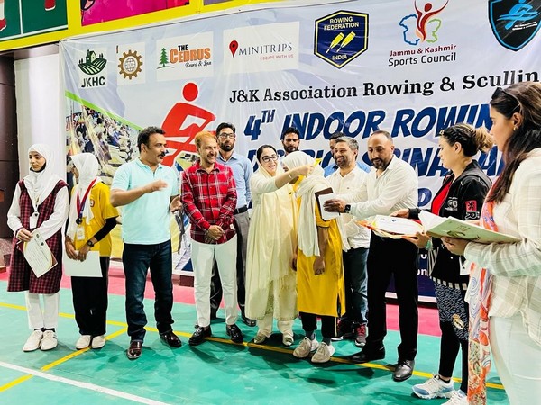 Exciting conclusion of 4th District Srinagar Indoor Rowing Championship 2023. (Photo/ANI)