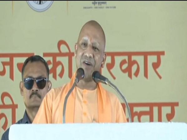 Uttar Pradesh Chief Minister Yogi Adityanath in Sonbhadra. (Photo/ANI)