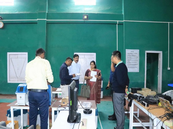 ECI officials conduct inspection at Mizoram's Lunglei. (Photo/ANI)