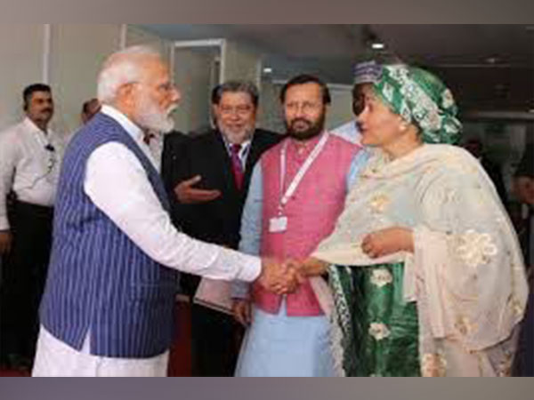 Deputy Secretary-General of the UNGA, Amina J Mohammed with PM Modi (Image Credit: Twitter/@AminaJMohammed)