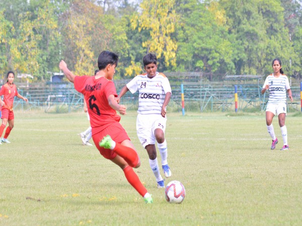 Manipur and Maharashtra women's football team in action (Image: AIFF) 