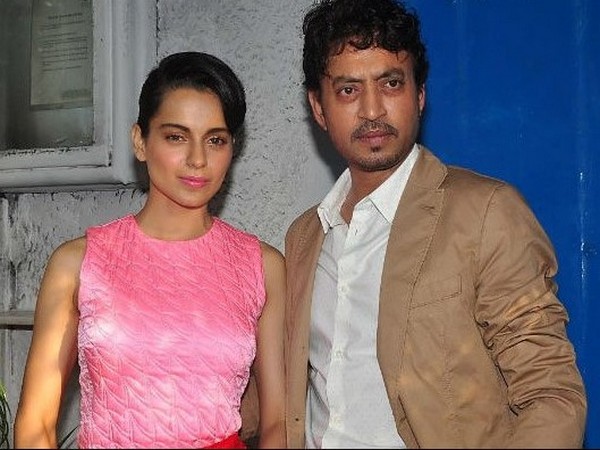Actor Kangana Ranaut with late Irrfan Khan (Image source: Instagram)