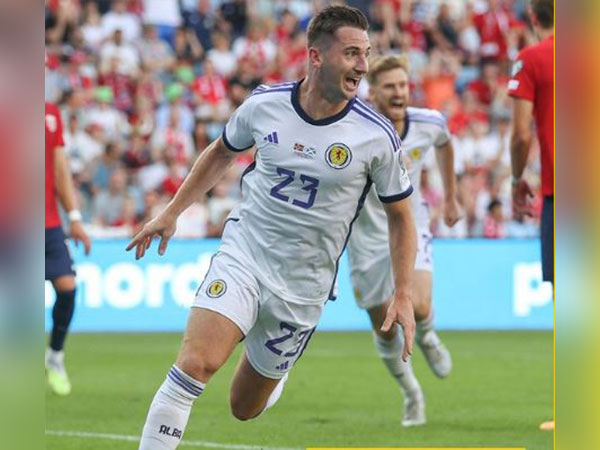 Scotland's Kenny McLean after scoring the match winning goal against Norway (Twitter: Photo/ScotlandNT)