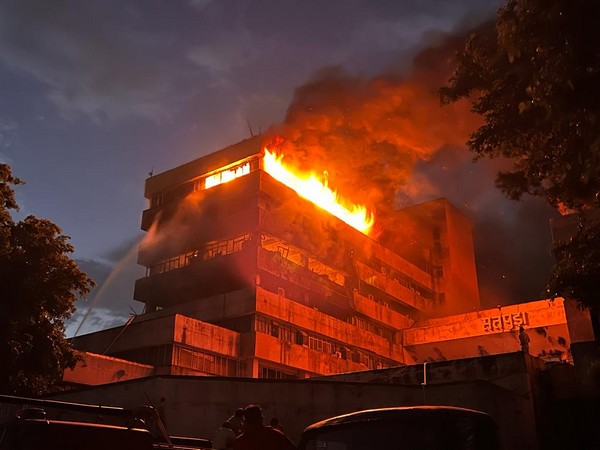 Visual of fire incident which had occurred at Satpura Bhawan (File Photo/ANI)  