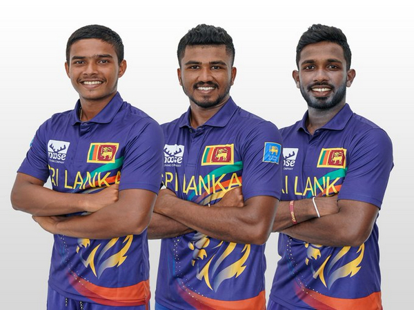 Dilshan Madushanka, Dunith Wellalage, and Sahan Arachchige  (Photo: Sri Lanka Cricket/ Twitter)