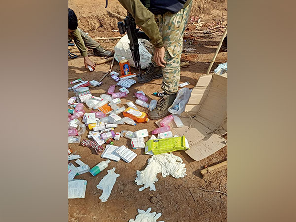 Medicines and food supplies belonging to naxals were recovered in the search operation. (ANI/photo)