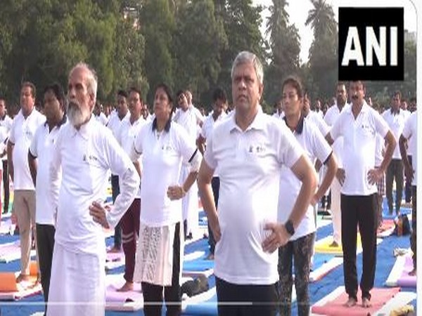 Railways Minister Ashwini Vaishnaw performs Yoga in Odisha's  Balasore(Photo/ANI)