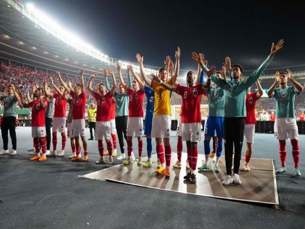 Austria's football team celebrating their win over Sweden (Source: UEFA Official Website)