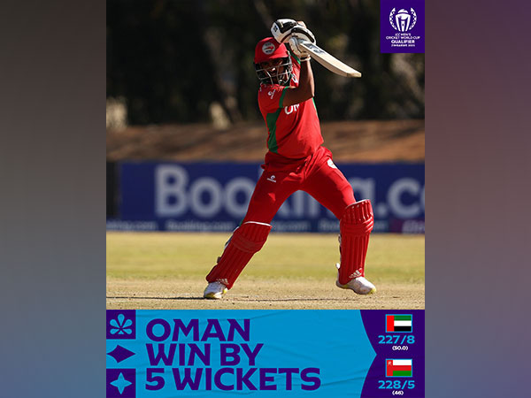 Oman has won their second straight game. (Photo- ICC Twitter)
