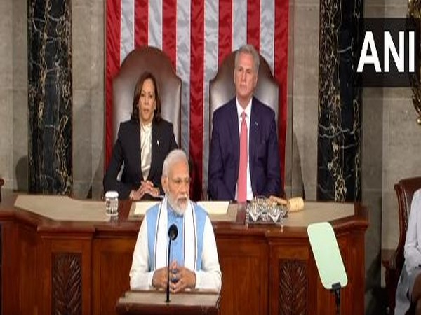 Prime Minister Narendra Modi addressing the joint sitting of the US Congress.