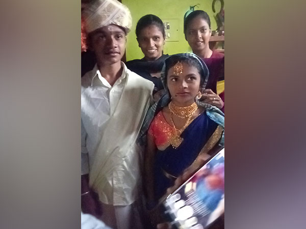 Two boys made to marry each other to appease rain gods in Mandya. (Photo/ANI)
