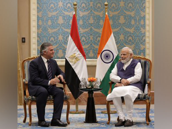 Prime Minister Narendra Modi and Hassan Allam, CEO of one of the biggest Egyptian companies. (Photo: ANI)