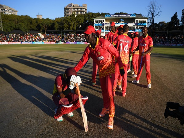 Zimbabwe and West Indies team after the match. (Photo- ICC Twitter)