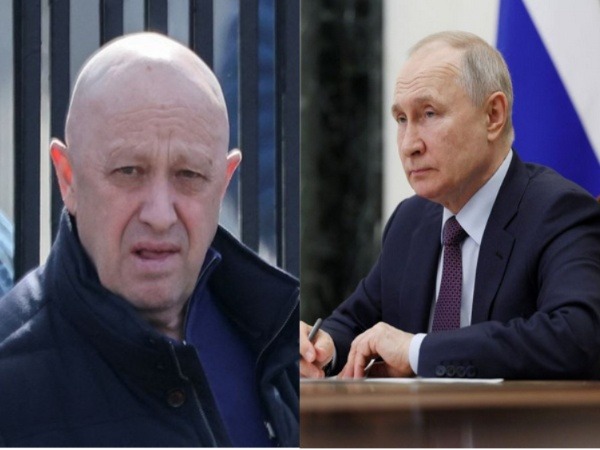 Wagner PMC founder Yevgeny Prigozhin (left) and Russian President Vladimir Putin (right) (Photo/ANI)