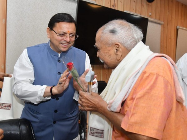 Uttarakhand CM Dhami honors democracy fighters during emergency (ANI)