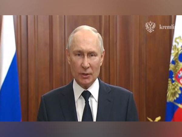 Russian President Vladimir Putin during his televised address. (Photo: Twitter//@BNONews)