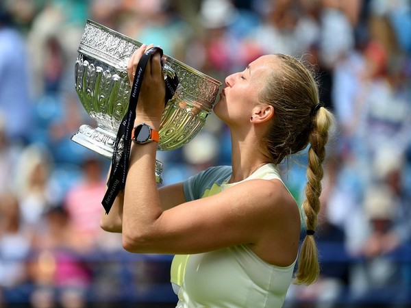 Petra Kvitova wins at Eastbourne (Photo: LTA/ Twitter)