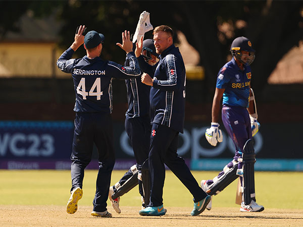 Scotland team celebrating. (Photo- ICC Twitter)
