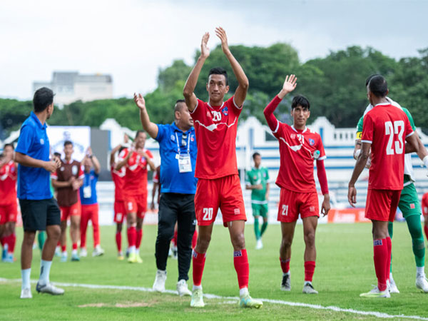 Nepal football team celebrates after beating Pakistan (Image: AIFF)