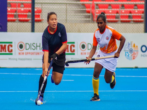 Players in action during Hockey India Junior Women National Championship 2023 (Image: HI)