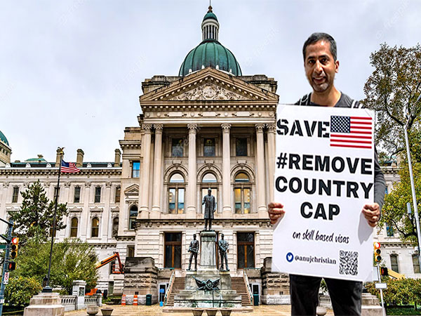 Anuj Christian on a countrywide campaign in the US for an ease in green card norms (Photo/ANI)