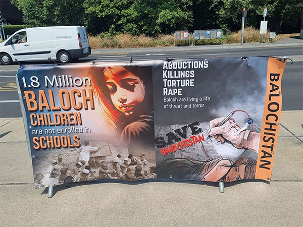 Photo and Banners Exhibition at Broken Chair United Nations, Geneva (Photo Credits: Twitter/@MMengal)