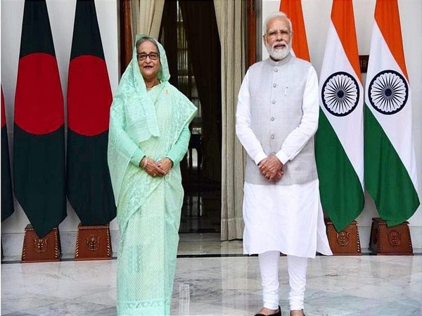 Bangladesh PM Sheikh Hasina with PM Modi (Photo/ Twitter @ihcdhaka)