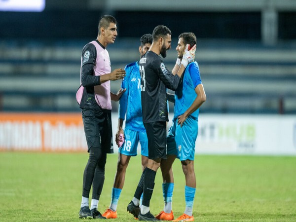 Players consoling Anwar Ali after  own goal. (Photo- AIFF Media)