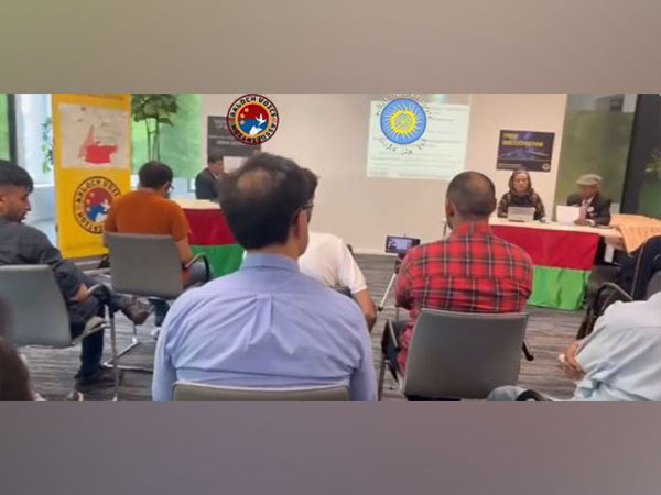 Secretary-General of Baloch People's Congress Waja Siddik Azad delivered speech on enforced disappearances in Balochistan (Photo Credits: Twitter/@ Baloch People's Congress)