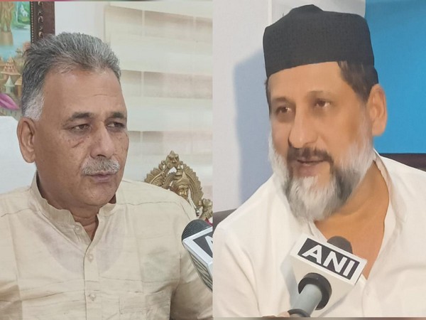 School Education Minister Inder Singh Parmar (L) and Congress MLA Arif Masood (R) (Photo/ANI)