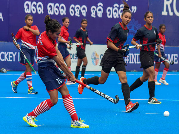 Players in action during Hockey India Junior Women National Championship 2023 (Image: HI)