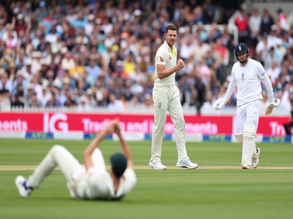 Josh Hazlewood celebrating a wicket. (Photo- cricket.com.au)