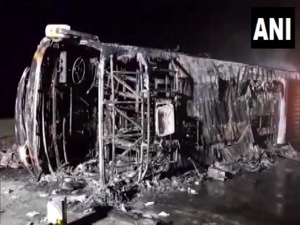 25 people charred to death as bus catches fire on Samruddhi Mahamarg Expressway. (ANI/photo)