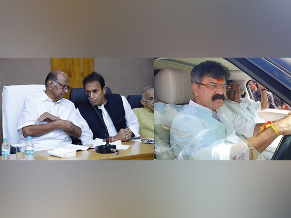 NCP leaders show support to party chief Sharad Pawar. (Image Source: Twitter)