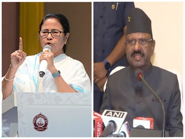 West Bengal Chief Minister Mamata Banerjee (left) Governor CV Ananda Bose (Right). (ANI/photo)