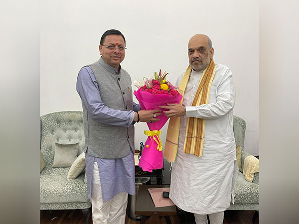 CM Pushkar Singh Dhami with Home Minister Amit Shah (Photo/ANI)