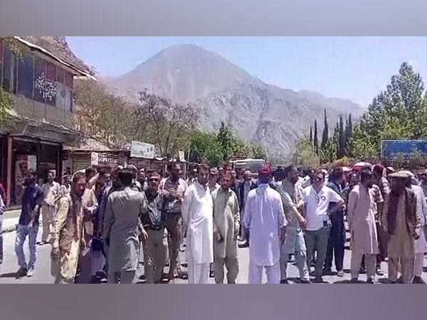 Teachers and other staff members of Karakoram International University hold strike (Photo/ANI)
