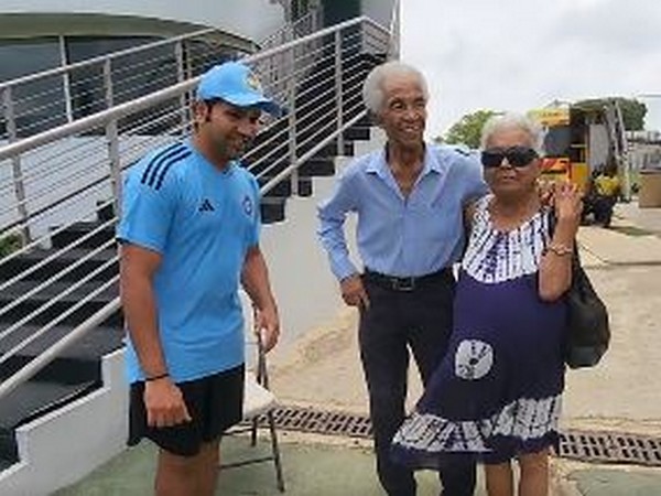 Rohit Sharma and Sir Garfield Sobers (Image: Twitter/ BCCI)