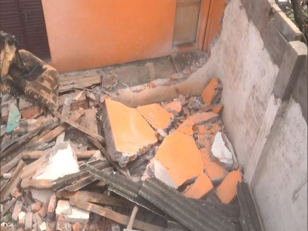 Sidhi Urination case accused's house razed down. (Photo/ANI)