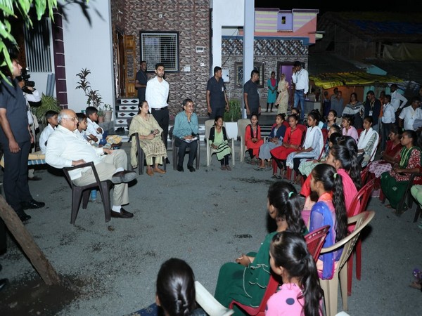 Gujarat Chief Minister Bhupendra Patel interacting with villagers in Jawali (Photo/ANI)